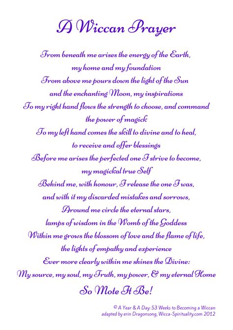 Wiccan prayer
